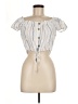 Olivia Grey 100% Rayon Ivory Short Sleeve Blouse Size M - photo 1