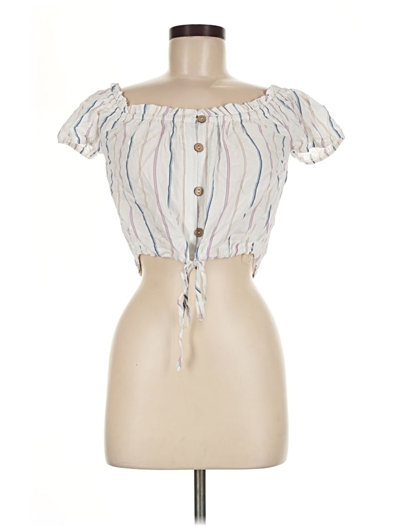 Olivia Grey Short Sleeve Blouse In Multi