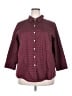 L.L.Bean Polka Dots Burgundy 3/4 Sleeve Button-Down Shirt Size 2X - photo 1