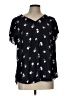 Catherine Malandrino Black Short Sleeve Blouse Size L - photo 1