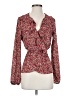 Max Studio 100% Polyester Floral Burgundy Long Sleeve Blouse Size S - photo 1
