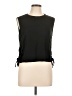 FRAME 100% Linen Black Sleeveless T-Shirt Size L - photo 1