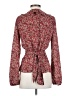 Max Studio 100% Polyester Floral Burgundy Long Sleeve Blouse Size S - photo 2