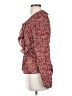 Max Studio 100% Polyester Floral Burgundy Long Sleeve Blouse Size S - photo 5