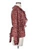 Max Studio 100% Polyester Floral Burgundy Long Sleeve Blouse Size S - photo 4