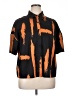 Shein Curve Print Orange Short Sleeve Blouse Size 14 Plus (1) - photo 1