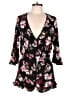 Ambiance 100% Rayon Floral Black Romper Size L - photo 1