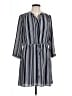 DR2 100% Polyester Stripes Blue Casual Dress Size L - photo 1