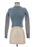Modern Amusement 100% Lambswool Color Block Blue Wool Pullover Sweater Size S - photo 1