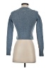 Modern Amusement 100% Lambswool Color Block Blue Wool Pullover Sweater Size S - photo 2