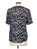 Rebecca Taylor 100% Silk Animal Print Silver Short Sleeve Top Size 10 - photo 2