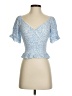 Lost + Wander 100% Rayon Blue Short Sleeve Blouse Size XS - photo 1