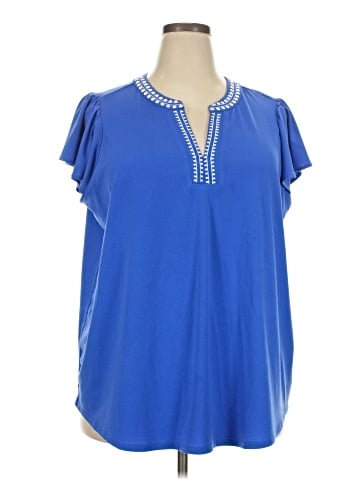 Adrianna Papell Short Sleeve Blouse (view 1)