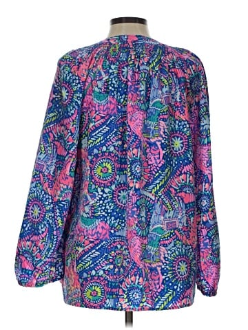 Lilly Pulitzer Long Sleeve Silk Top (view 2)