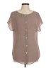 Max Studio 100% Polyester Brown Short Sleeve Blouse Size M - photo 1