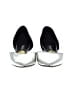 Nine West 100% Leather Metallic Silver Flats Size 9 - photo 2