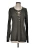 IRO 100% Linen Gray Long Sleeve T-Shirt Size Sm (1) - photo 1