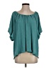 Umgee Teal Short Sleeve Blouse Size S - photo 1