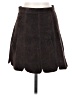Zara Basic 100% Leather Solid Brown Casual Skirt Size S - photo 1