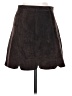 Zara Basic 100% Leather Solid Brown Casual Skirt Size S - photo 2