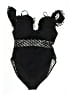 ASOS Houndstooth Black One Piece Swimsuit Size 36DD/E - photo 1