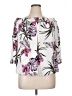 Jennifer Lopez 100% Polyester Floral White 3/4 Sleeve Blouse Size XL - photo 1