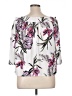 Jennifer Lopez 100% Polyester Floral White 3/4 Sleeve Blouse Size XL - photo 2