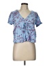 Unbranded 100% Rayon Blue Short Sleeve Blouse Size L - photo 1