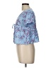 Unbranded 100% Rayon Blue Short Sleeve Blouse Size L - photo 5