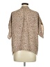 Shein Animal Print Tan Short Sleeve Blouse Size 6 - photo 2
