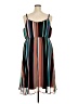 Torrid 100% Polyester Stripes Green Casual Dress Size 3X Plus (3) - photo 2