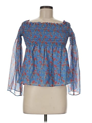 Intermix Long Sleeve Silk Top (view 1)