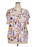 Torrid Floral Purple Short Sleeve Blouse Size 4X Plus (4) - photo 1