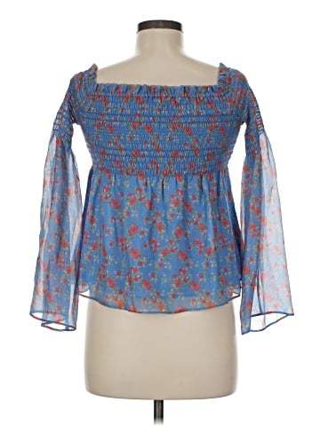 Intermix Long Sleeve Silk Top (view 2)