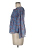 Intermix 100% Silk Blue Long Sleeve Silk Top Size M - photo 5
