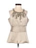 Ann Taylor 100% Polyester Silver Tank Top Size 4 Petite - photo 1
