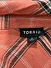 Torrid 100% Rayon Plaid Orange 3/4 Sleeve Blouse Size 3X Plus (3) - photo 7