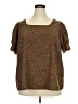 Shein Curve Brown Short Sleeve Blouse Size 4X - photo 1