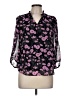 Bar III 100% Polyester Hearts Purple Long Sleeve Blouse Size M - photo 1