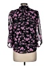 Bar III 100% Polyester Hearts Purple Long Sleeve Blouse Size M - photo 2