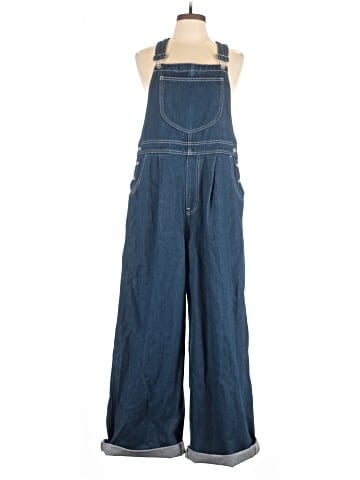 Madewell Superwide-Leg Overalls in Warham Wash (view 1)
