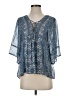 Joie 100% Silk Blue 3/4 Sleeve Silk Top Size S - photo 1