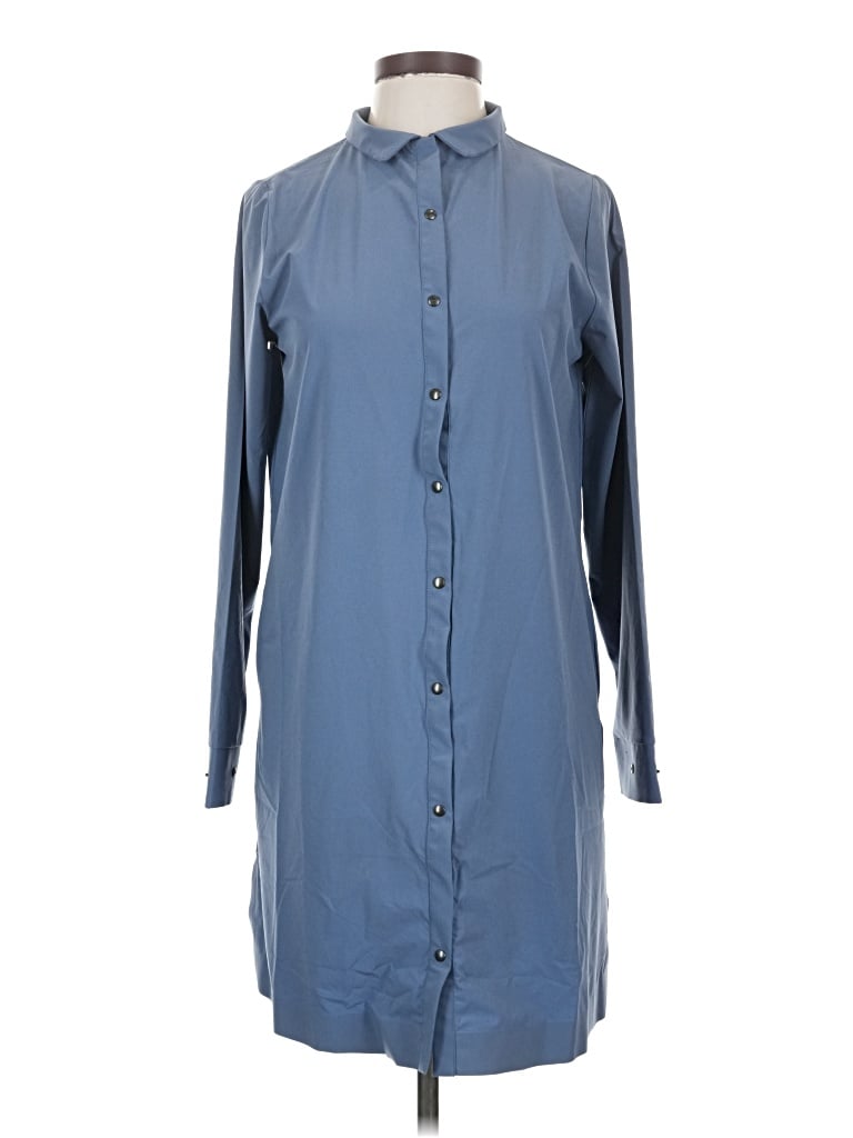 ADAY Long Sleeve Blouse: Blue Tops - Size X-Small