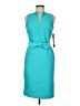 Badgley Mischka 100% Polyester Solid Tweed Teal Cocktail Dress Size 6 - photo 1
