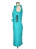 Badgley Mischka 100% Polyester Solid Tweed Teal Cocktail Dress Size 6 - photo 5