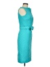 Badgley Mischka 100% Polyester Solid Tweed Teal Cocktail Dress Size 6 - photo 4