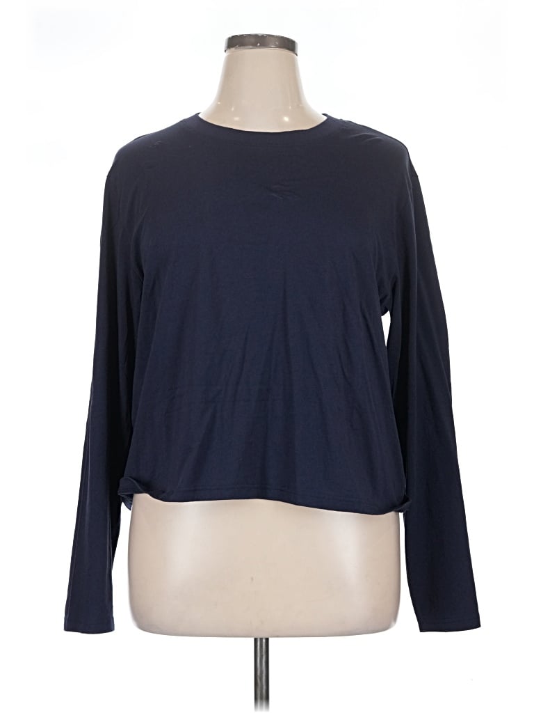 Pre-owned Quince Long Sleeve T-shirt In Blue