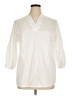 Harshman 100% Cotton Ivory 3/4 Sleeve Blouse Size XL - photo 1