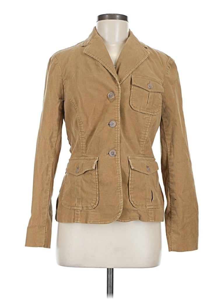 Pre-owned Lands' End Blazer Jacket In Tan