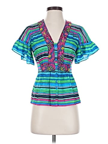 Nanette Lepore Short Sleeve Silk Top (view 1)